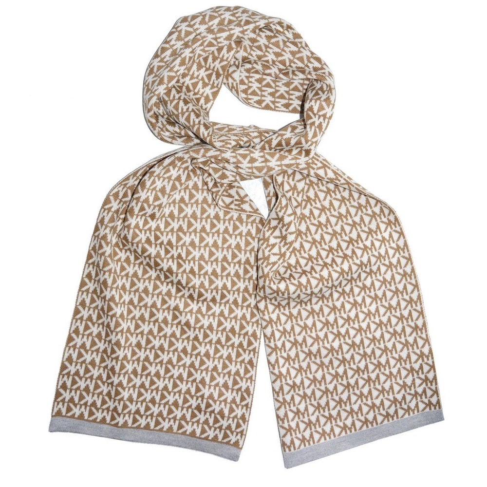 Michael Kors Scarf Camel Signature Knit In Camel Womens